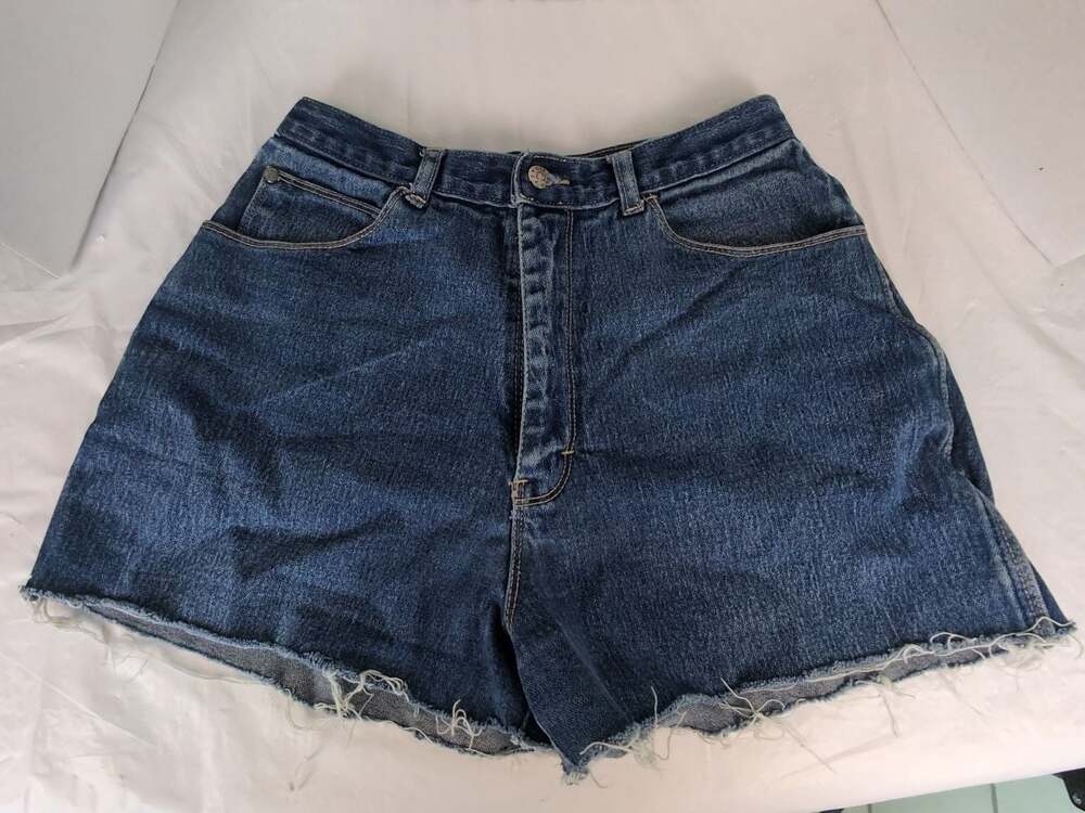 Gitano Vintage High-Waisted Raw Hem Denim Shorts Size 12 Long